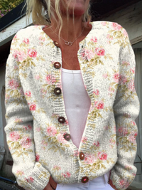 Petra | Strickjacke im floralen Design