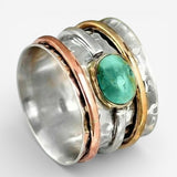 Coco - Vintage Ring aus Gold und Silber mit Türkisstein