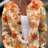 Gerlinde | Strickcardigan mit Ahornblatt-Design