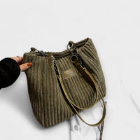 Élodiane | Weiche Kordel Schultertasche