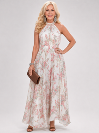 Guinevere | Blumenmuster Fließender Midikleid