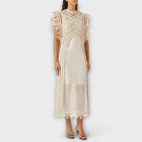 Mira - Gewebtes Hohles Organza Maxikleid