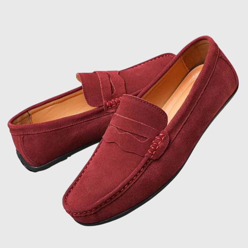 Orthopädischer Slipper aus Velours, kastanienbraun, mit Schlupf-Design und gepolsterter Sohle