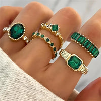 Elegant Zarin Emerald Ring Set | Gold
