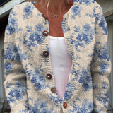 Renate | Strickcardigan mit floralem Design