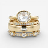 Lily - Vintage-Ring-Set aus Gold mit Zirkonia