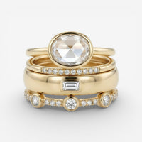 Lily - Vintage-Ring-Set aus Gold mit Zirkonia