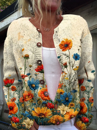 Marianne | Strickjacke im Wildblumen-Design
