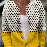 Silke | Bicolor Punktestrickjacke