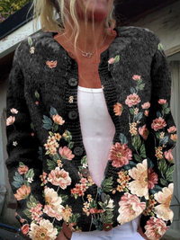 Erika | Strickjacke im floralen Design