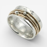 Shine - Vintage Silberring mit Gold-Lager