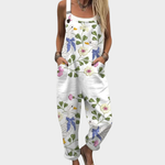 Lotti™ Latzhose mit Blütenranken-Muster, weiß, Blumen und Vögel