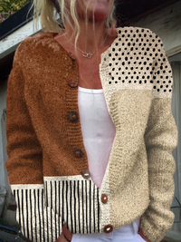 Gudrun | Patchwork-Design Strickcardigan