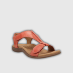 Leder-Sandale mit verstellbarem Riemen und anatomischem Fußbett, orange