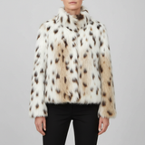 Beverly | Kunstfell-Weste mit Leopardenmuster in Elfenbein