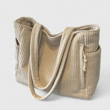Léa | Elegante Ripp-Tote mit Kordelakzenten