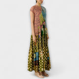 Plissiertes Kleid mit Animal-Print, Rundhalsausschnitt, weiter Rock, mehrfarbig