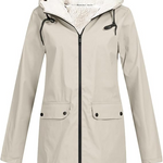 Damen-Kapuzenpullover mit Reißverschluss, beiger Außenjacke und Sherpa-Futter