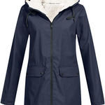 Damen-Kapuzenpullover mit Reißverschluss, dunkelblauer Außenjacke mit Sherpa-Futter