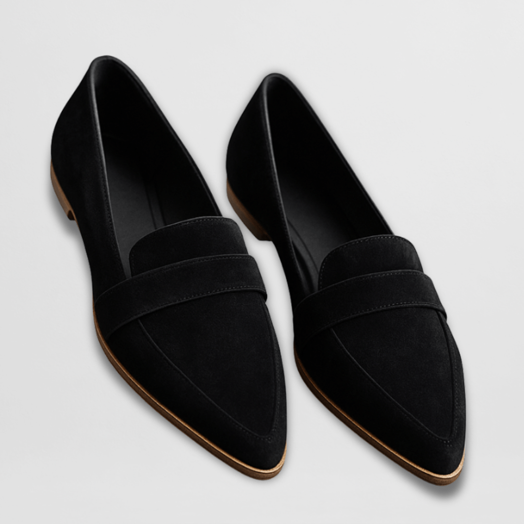 Weicher Wildleder-Slipper in Schwarz mit gepolsterter Einstiegslasche