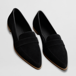 Weicher Wildleder-Slipper in Schwarz mit gepolsterter Einstiegslasche