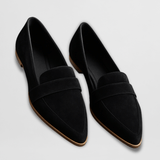 Weicher Wildleder-Slipper in Schwarz mit gepolsterter Einstiegslasche