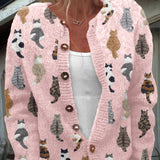 Sabine | Strickjacke mit Katzen-Design