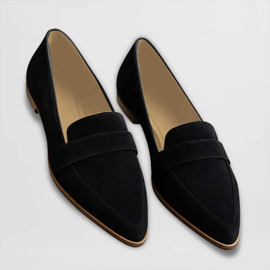 Elegante Damen-Loafer in Schwarz mit Schlupfriemen und spitzer Vorderkappe