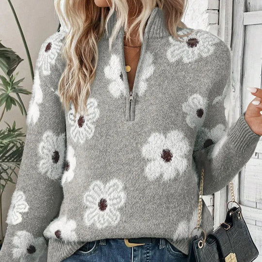 BLOOM | Pullover mit Reißverschluss-Kragen