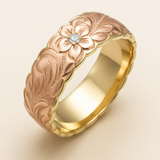 Vintage-Rosenblütenring aus Gold
