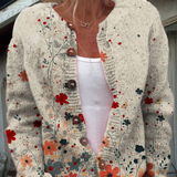 Christa | Strickcardigan im floralen Design