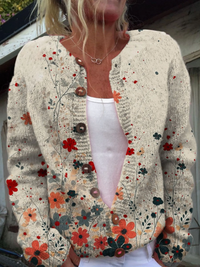 Christa | Strickcardigan im floralen Design