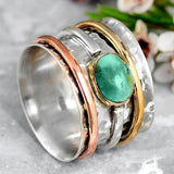 Coco - Vintage Ring aus Gold und Silber mit Türkisstein