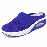 Elaine atmungsaktive orthopädische Clogs, königsblau, Stricknetz, elastischer Slip-On