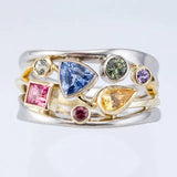 Classic Vintage Ring with Bunter Zirkonia