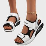 Varedo Sommer-Sandalen in Weiß/Schwarz, zwei Klettverschlüsse, Profilsohle mit Luftpolster