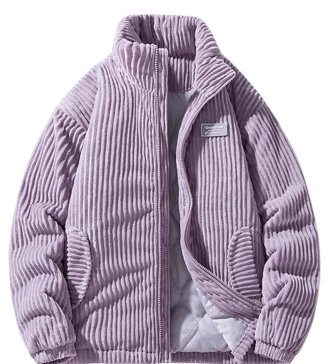 Mascha Cordjacke, lila gerippter Cord mit Reißverschluss und Innenfutter
