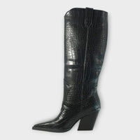 Krokodil-Design Stiefel mit stilvollen Absätzen