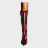 Krokodil-Design Stiefel mit stilvollen Absätzen
