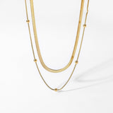 Claire – Elegante, moderne zweireihige Goldkette