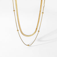 Claire – Elegante, moderne zweireihige Goldkette