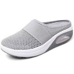 Elaine atmungsaktive orthopädische Clogs, hellgrau, Stricknetz, elastischer Slip-On