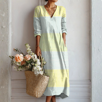 Heike | Midi-Kleid mit Streifen und V-Ausschnitt