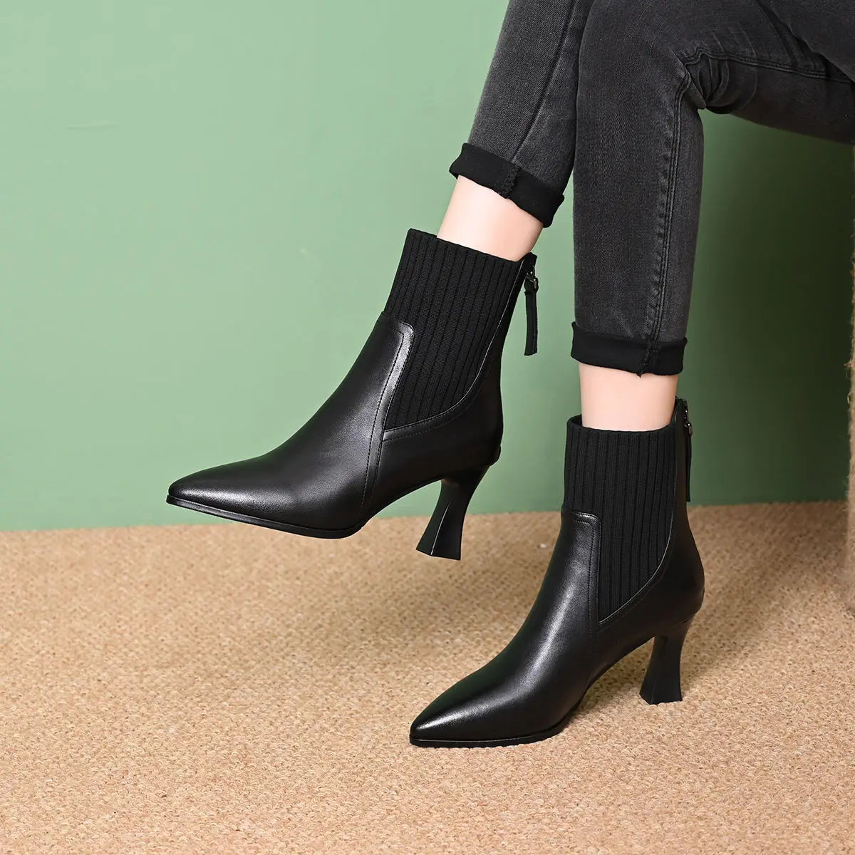 Clara - Lederstiefel mit Plateau