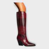 Krokodil-Design Stiefel mit stilvollen Absätzen