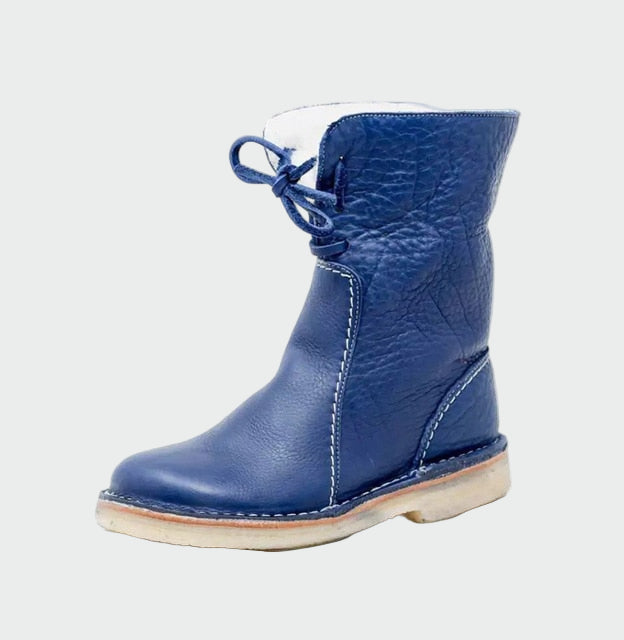 Wasserdichte Lederstiefeletten mit warmem Wollfutter