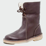 Wasserdichte Lederstiefeletten mit warmem Wollfutter