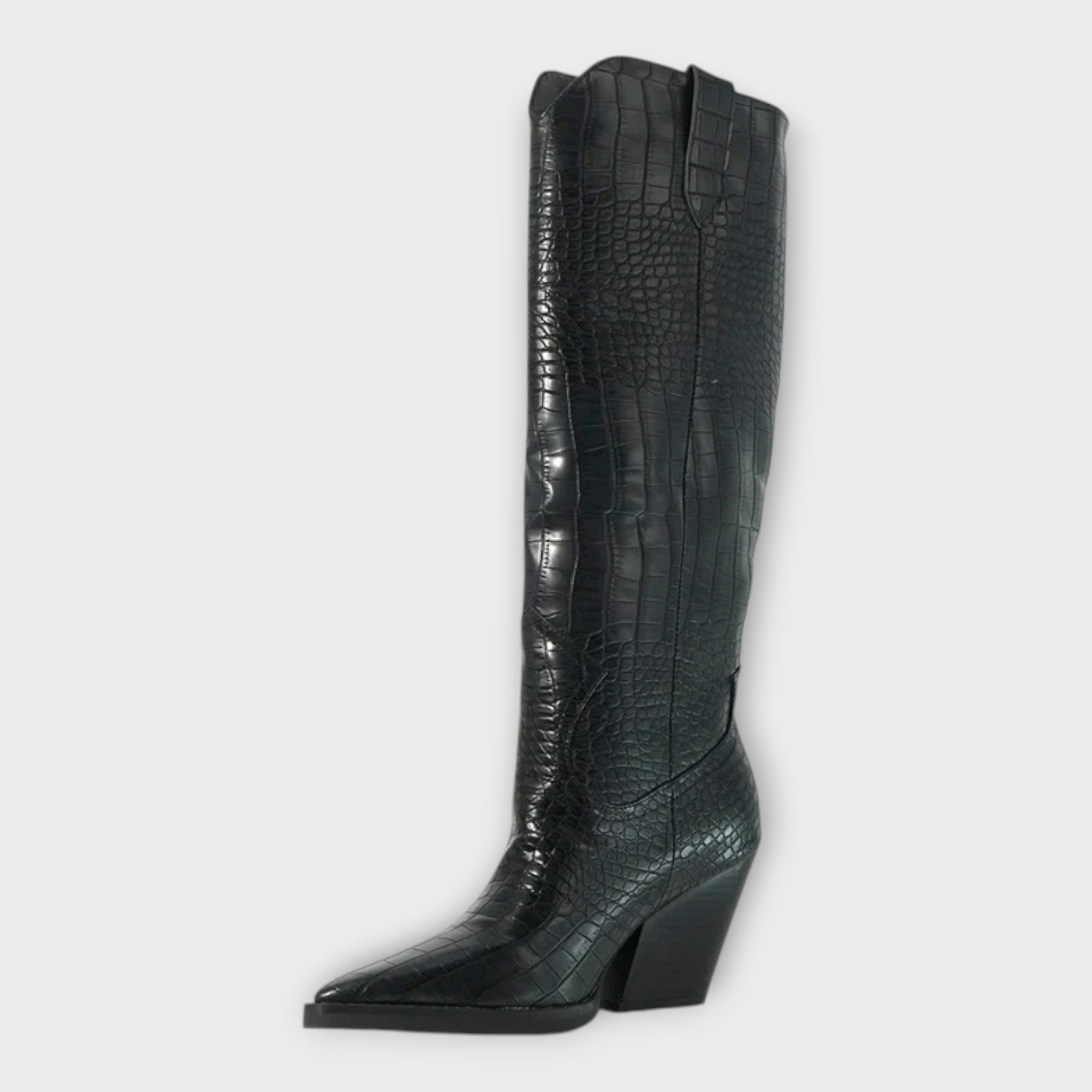 Krokodil-Design Stiefel mit stilvollen Absätzen
