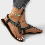 Orthopädische Sandalen mit Kristallbesatz, schwarzem Riemchen und Knöchelriemen