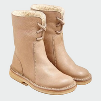 Wasserdichte Lederstiefeletten mit warmem Wollfutter